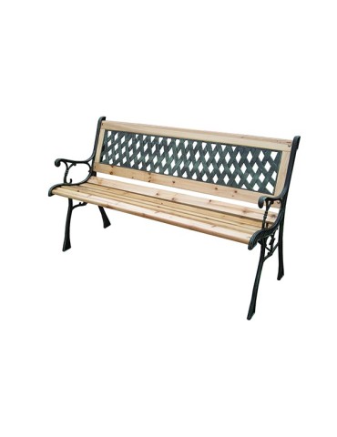 BANCO  MADERA  /  HIERRO  FORJADO  123X53X74  PG0814