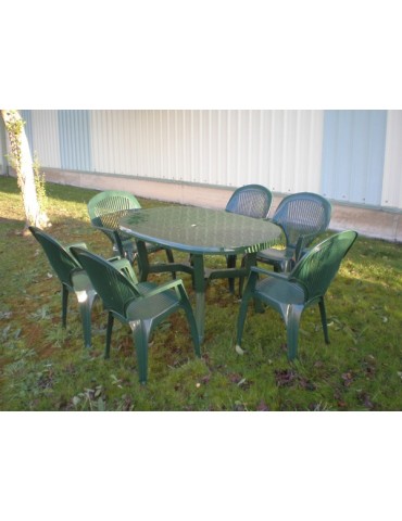 MESA  JARDIN  OVAL  VERDE  170X95  CM  4070V