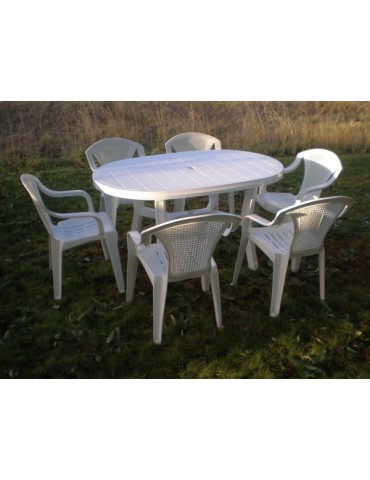 MESA  JARDIN  OVAL  BLANCA  140X90  4060