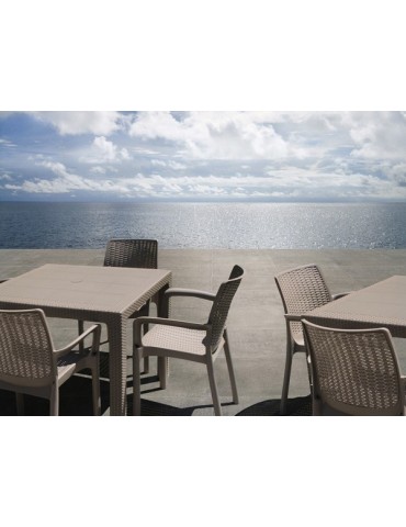 MESA  RATAN  TAUPE  80X80X72  4098-02