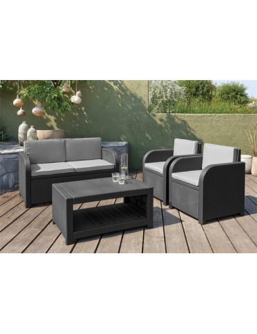 CONJUNTO  RATTAN  MODENA  4P  GRAFITO  -  213839