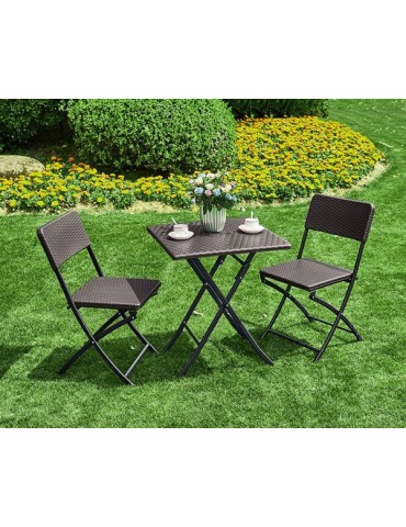 SET  MESA+  2  SILLAS  PLEGABLES  62X62  CM  LUX  BALCONY