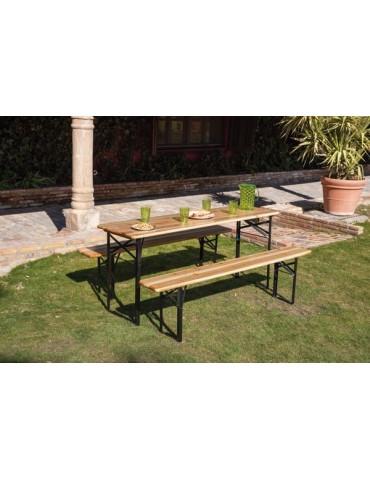 CONJUNTO  MESA  +  2BANCO  MADER  3  PZAS  PG0816