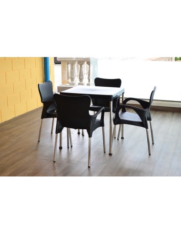 SILLON  RESINA/ALUMINIO  NEGRO  -  8306-06