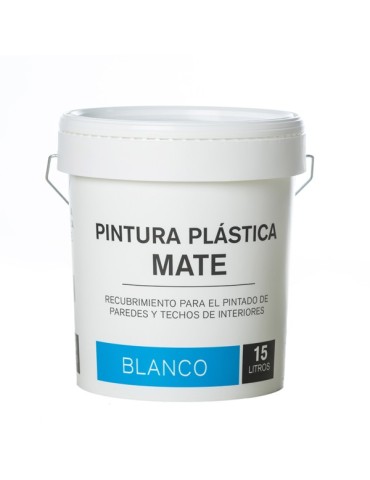 PINTURA  PLASTICA  BLANCA  MATE  15  L