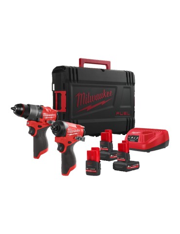 MILWAUKEE KIT M12FPD2 + M12FIWF12 +3BATERIAS + CAR